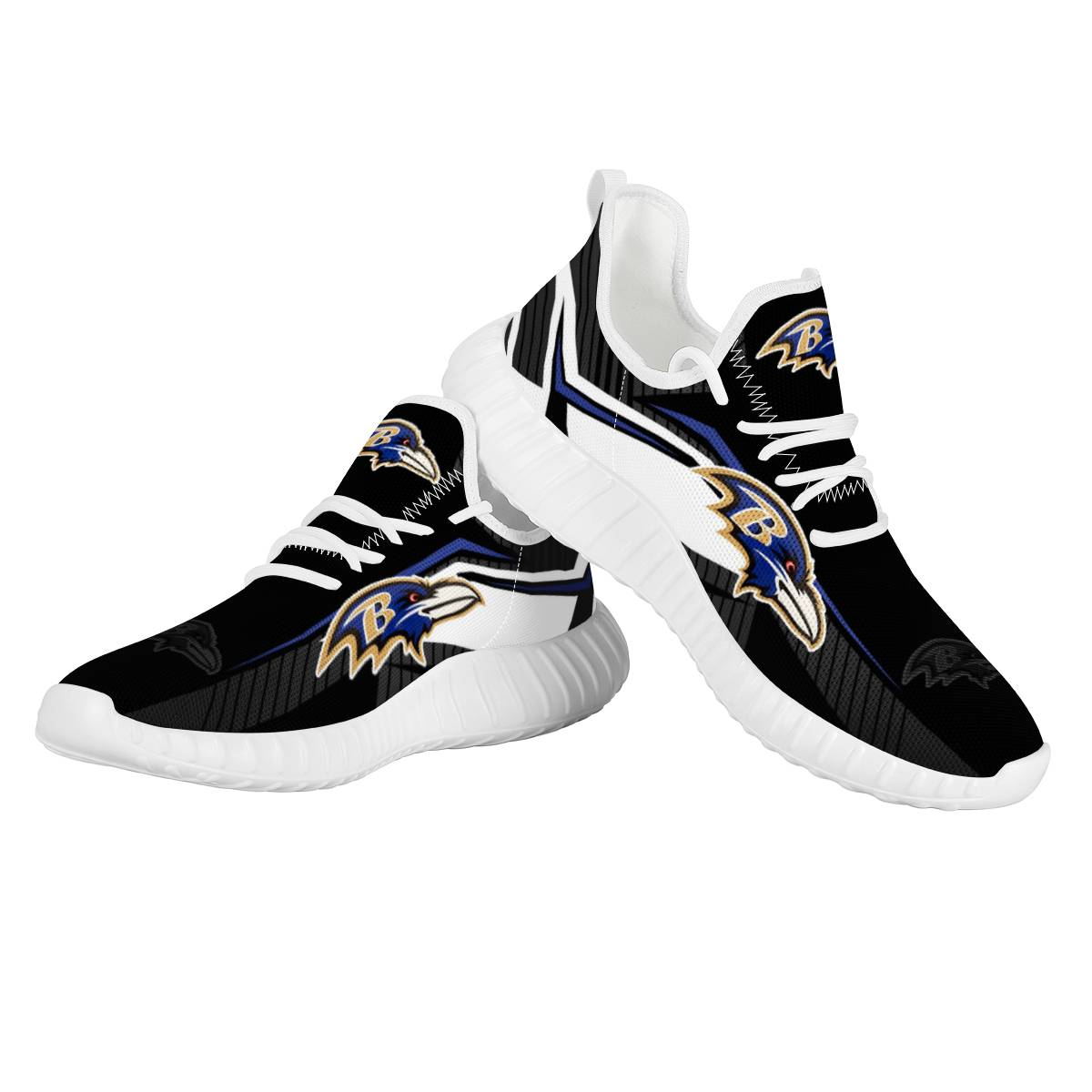 Men's Baltimore Ravens Mesh Knit Sneakers/Shoes 008 Men's Baltimore Ravens Mesh Knit Sneakers/Shoes 008